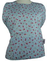 Blue Pink Roses Dining Apron Top